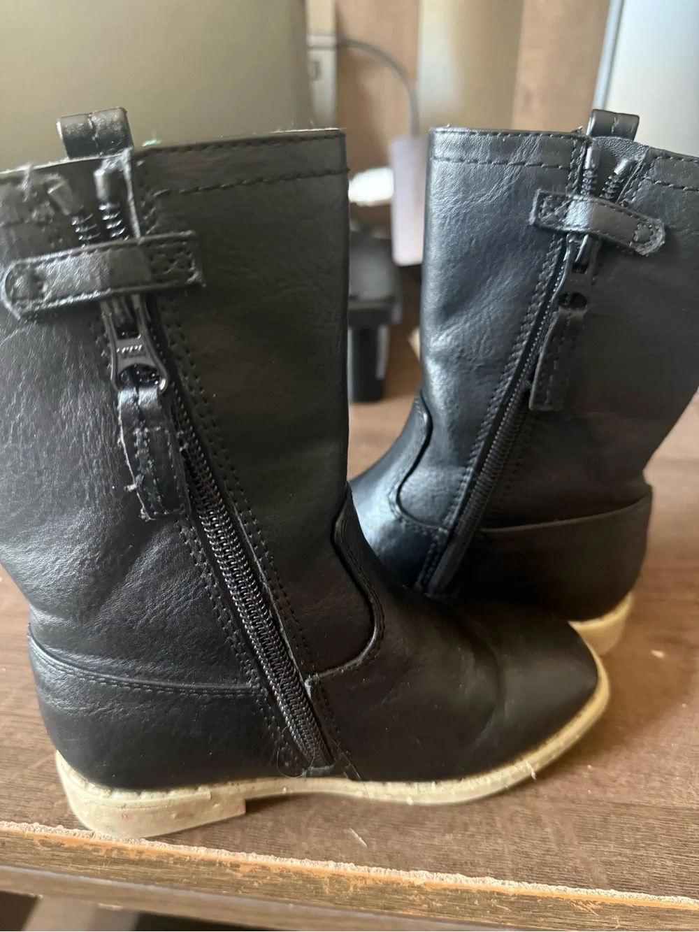 Cat & Jack Kids Black Mid-Calf Pull-On Boots for Toddlers
